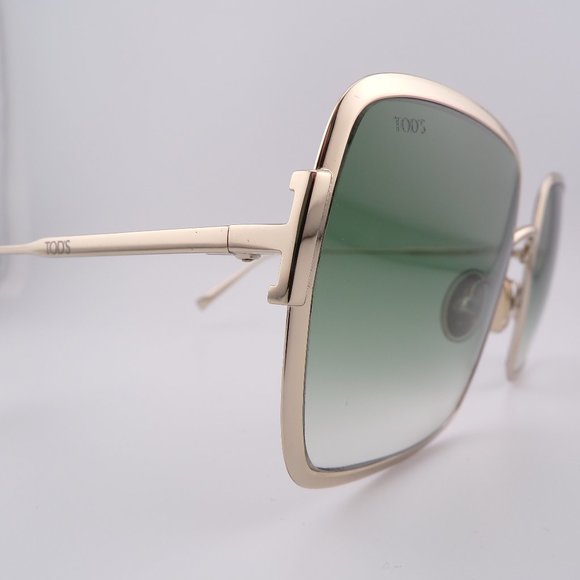 Tods Green Gradient Square Shades, Gold Large Lux Unique Statement TO327 55mm main image 6